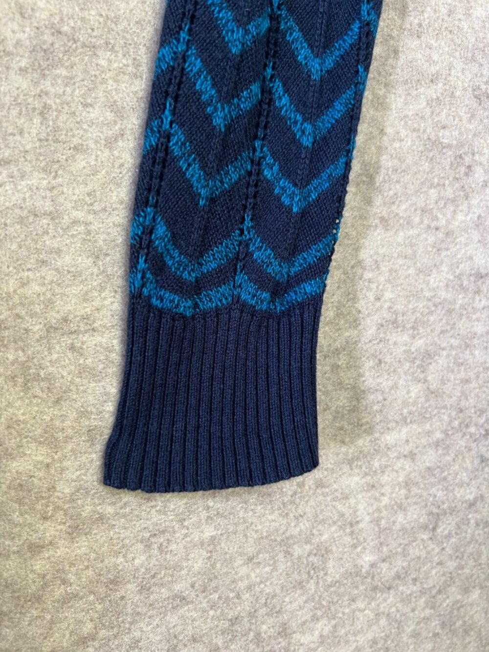 Missoni For Target Knit Chevron Open Cardigan, Blue and Navy, Size M - Picture 6 of 6